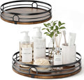 2 Pack 10" 12" Lazy Susan Turntable Organizer for Table Top, Round Wooden Lazy Susan for Cabinet, Countertop, Pantry, Spice, Kitchen, Bathroom Vanity, Coffee, Home Decor