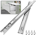 1 Pair Stainless Steel Full Extension Ball Bearing Drawer Slides 8 10 12 14 16 18 20 22 24 Inch 100 LB Load Capacity Side Mount Cabinet Rails Dresser Metal Runners Kitchen (24 inch,Stainless)