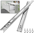 1 Pair Stainless Steel Full Extension Ball Bearing Drawer Slides 8 10 12 14 16 18 20 22 24 Inch 100 LB Load Capacity Side Mount Cabinet Rails Dresser Metal Runners Kitchen (16 inch,Stainless)