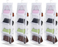 4 Pack Hanging Handbag Purse Organizer for Closet, 8 Pockets Space Saving Purse Storage Organizers Handbag Organizer Holder with Thicken Metal Hooks for Women Wardrobe(White, 41” x 13.8”)
