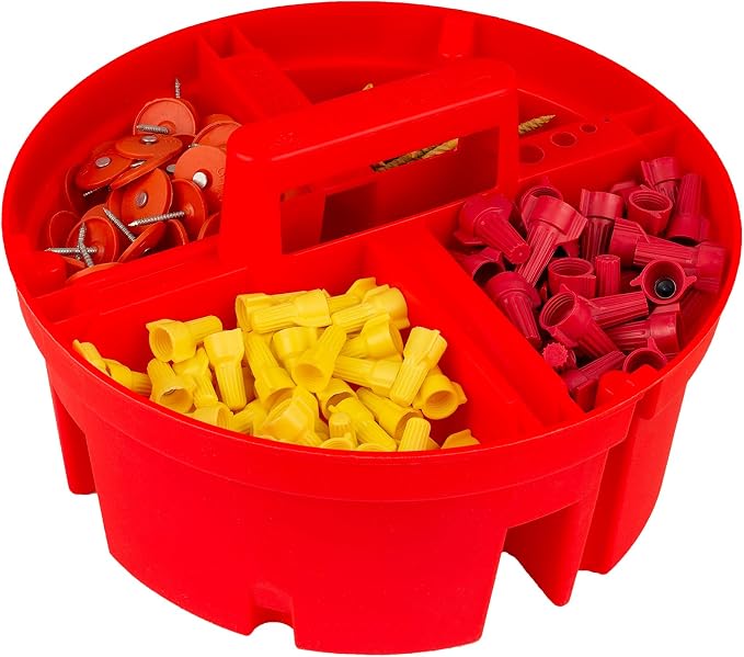 Bucket Boss - Super Stacker Small Parts Organizer, Bucket Organization (15054), Red (Pack of 6)
