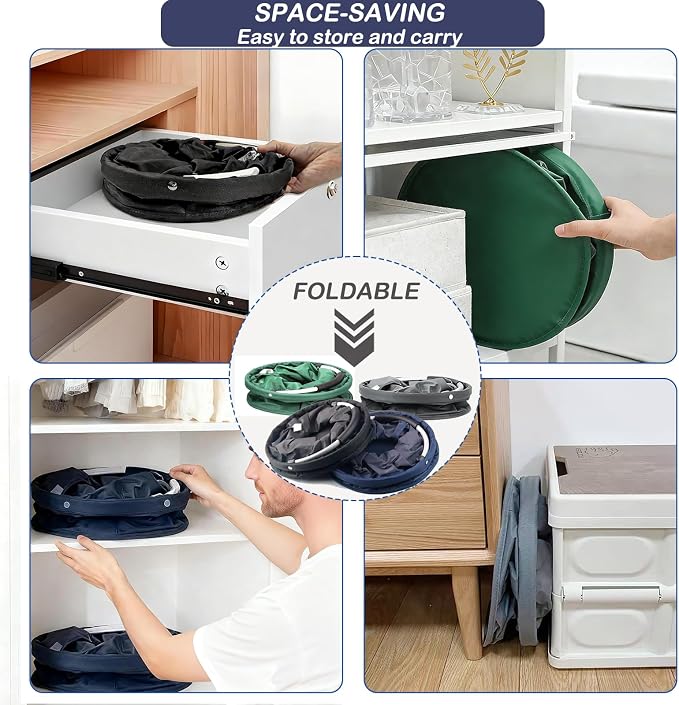 17L Foldable Cleaning Caddy with Handle, Cleaning Supplies Organizer Storage Basket with 6 Side Pockets, Portable Multi Cleaning Bucket Bag for Home Garden Bathroom Camping (Green)