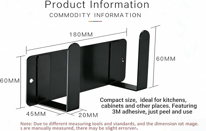 2 Pack Black Stainless Steel Wall Mounted Cutting Board Holder, Punch-Free Adhesive Pot Lid Organizer, Multifunctional Kitchen Storage Rack, Rustproof Heavy Duty