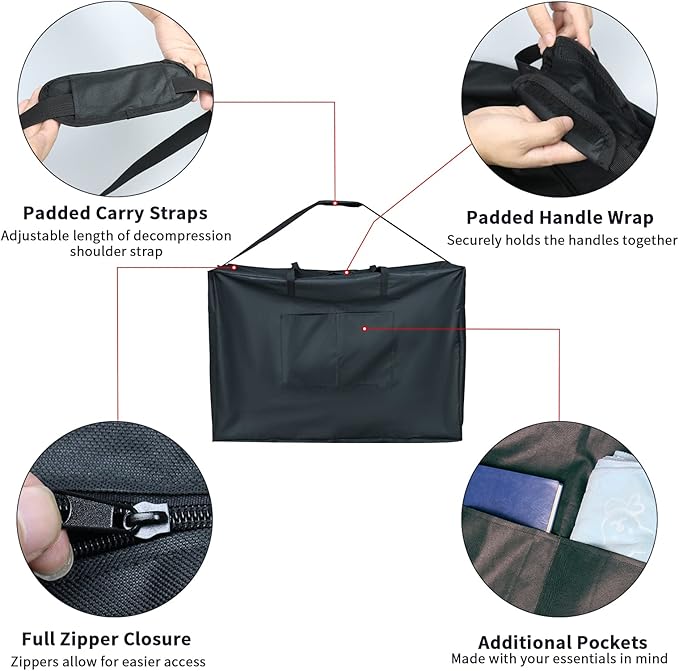 Rollator Travel Bag - Waterproof Wheelchair Bag for Folding Walker Compact Wheelchair Transport Chair Portable Large Duffel Bag Carry Case for Car and Airplane Traveling, 44" Lx12 Wx30 H