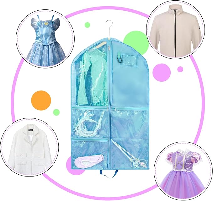 Waterproof Hanging Garment Bag,40 inch Garment Bags for Hanging Clothes,Garment Bags for Travel Storage,Dance Clothes Bag,Kids Garment Bag for Dance Costumes,Sports,Theatre,Beauty Pageants