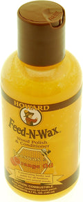 Howard Products Beeswax Wood Polish & Conditioner, Feed-N-Wax for Wood Furniture Polish, 4.7 oz, Orange
