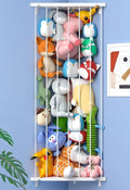 Corner Stuffed Animal Storage for Kids Room - Wall Mounted Stuffed Animal Organizer - Adjustable Plush Toy Holder Shelf for Nursery Playroom Bedroom (White)