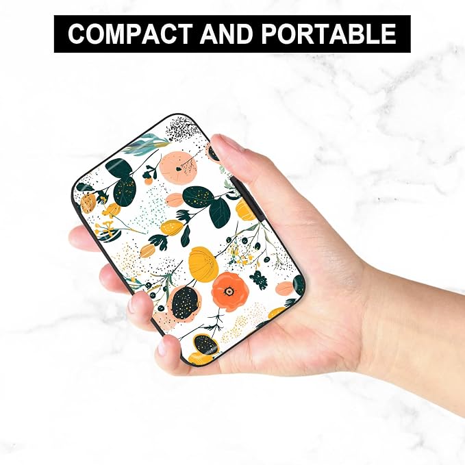 Card Holder Credit Cards Holder for Women RFID wallet women Business Card Holder Wallet Mini Aluminum Card Wallet RFID Blocking Slim Metal Hard Card for Women, Flower Seamless Pattern