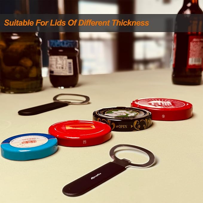 Magnetic Jar Opener Gripper, Jar Openers Top Rated For Seniors Weak Hands, Bottle Opener Built-In, 2-IN-1 Jar & Bottle Opener x 1, Black, Rubber Jar Openers Gripper x 4