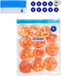 VICARKO 30 Vacuum Zipper Bags, Vacuum Sealer Bags, Food Storage, Reusable Bags, with Double Layers, BPA Free, 1.4L, 8.5 x 8.5"