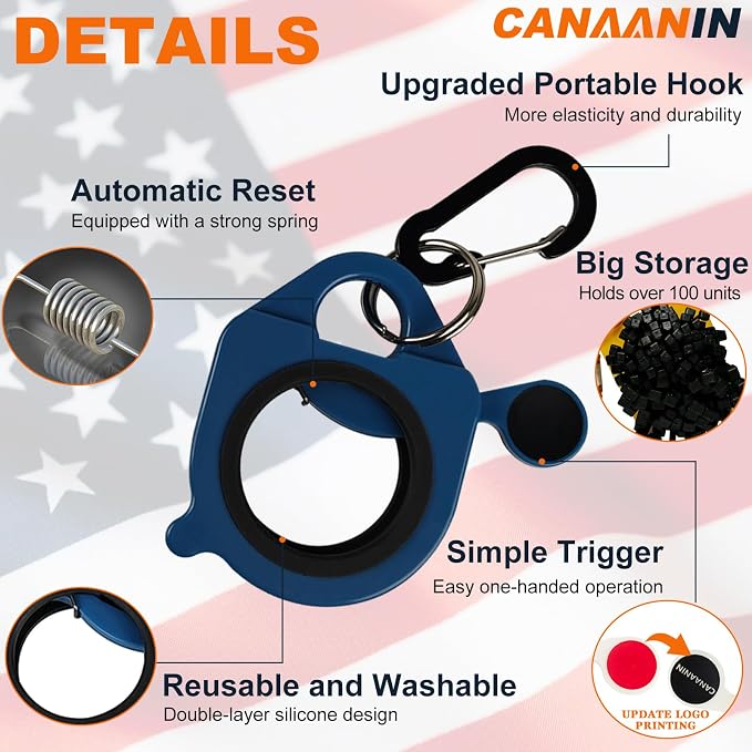 Zip Tie Holder Cable Tie Holder Heavy-Duty Colored Upgraded Carabiner Clip for Tool Belt Organized Strong Efficient for Electrician Tool Storage Reusable Portable(Blue, 2 Piece)
