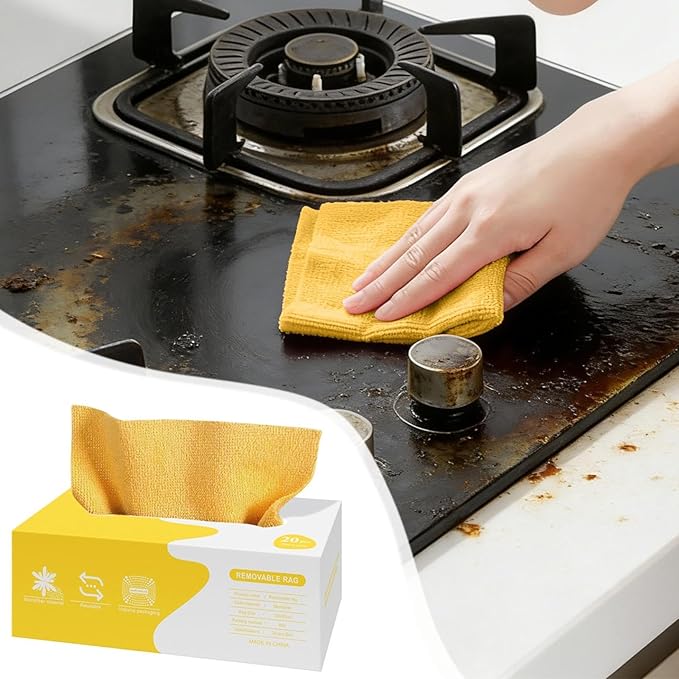 Microfiber Cleaning Cloths in Box, 20 Pack Extract Towels, Lint Free Reusable Rags for Household Kitchen Cleaning, Ultra Absorbent Multi-Purpose Wipes for Car Wash Detailing (5pc)