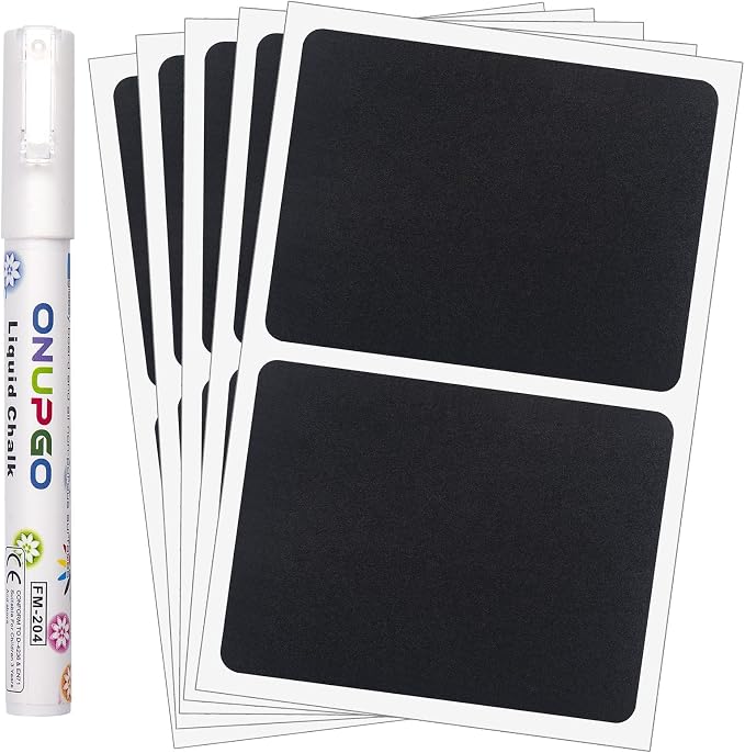 ONUPGO Chalkboard Pantry Labels, Large Chalkboard Labels Stickers for Big Bins Boxes, Food Label Sticker, Waterproof Kitchen Pantry Names Labels Containers Jar Labels