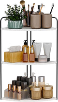 Forest Angle Bathroom Counter Organizer,Countertop Organizer,Vanity Organizers,Bathroom Storage,Bathroom Sink Caddy,Counter Shelf,Corner Counter,Corner Shelves(Black-White Marble)