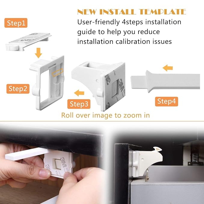 Vmaisi ChildProof Magnetic Cabinet Locks (11 Locks and 2 Keys) | Keeps dangerous things away from kids