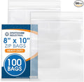 Spartan Industrial - 8” X 10” (100 Count) 4 Mil Heavy Duty Clear Plastic Reclosable Zip Poly Bags with Resealable Lock Seal Zipper