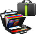 Fireproof Document Organizer with Lock, Rigid EVA File Box with 13-Pocket Accordion Folder for Important Documents & Tablets under 11", Lightweight Safe Storage for Home, Office & Travel (Small Size)