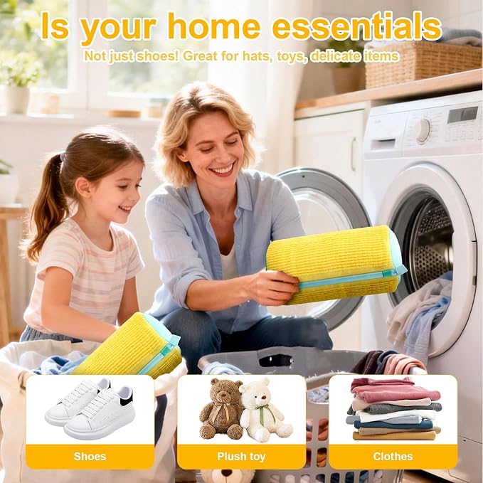 Shoe Washing Machine Bag, Reusable Sneaker Laundry Bag, 2 Pack Gery | Helps protect shoes and washers from damage, improves cleaning performance, reduces deformation, reusable and durable