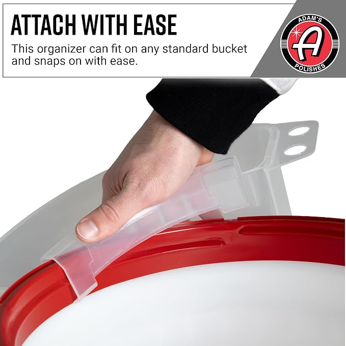 Adam's Polishes Bucket Organizer - Portable Multipurpose Bucket Attachment Tool Caddy for Organization, Cleaning, Storage, Detailing & Car Washing