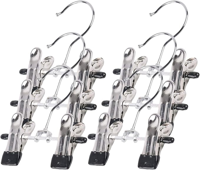 Double Adjustable Clips Boots Hangers,Space Saving Boots Socks Bags Hanging Clips Boot Holder Boot Organizer,Set of 6