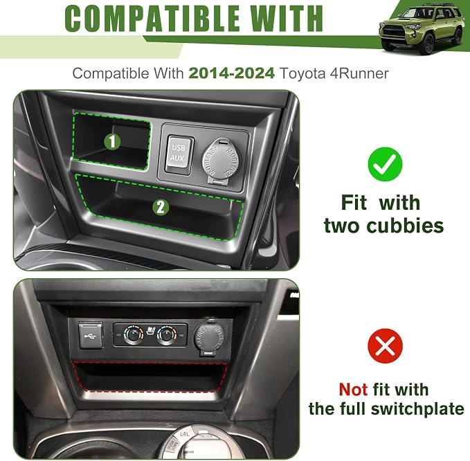 Center Console Organizer for 2014-2024 Toyota 4Runner Upgraded Hanging Armrest Box Extra Storage Drawer Inserts Tray for 4 Runner Accessories(Fit 14-24/Hanging+Shifter+Drawer Organizer)