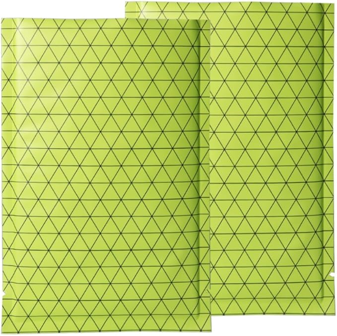 100 PCS 4 Mil Thick Open Top Heat Seal Bags, PET+AL+PE Mylar Bags with Easy Tear Notch, Resealable Heat Sealable Pouch for Food Storage, Packaging, Not Vacuum Bags (Green, 10 * 15CM/4.0"*6.0")