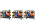 Heavy Duty Garage Shelving with Wheels: 55.5" W x 24" D x 81" H 4 Tier Wire Metal Storage Shelves, Adjustable NSF Commercial Shelf, Rolling Tote Rack Organizer for Pantry, Warehouse, 3PCS