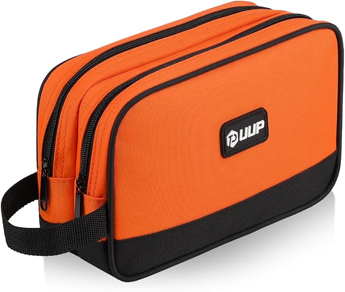 10" Small Tool Bag, Divider Zipper Pouch Tool Box Organizer | Waterproof, Heavy-duty Oxford, Smooth Zipper, Handle, Storage Case for Car Work Tool. Electrician Gift,Orange