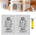 FETNHU Hanging Compressible Storage Bag, Hanging Vacuum Storage Bags with Pump, Reusable Space Saver Vacuum Storage Bags for Home Closet Organization Compression Seal (2PCS,M 67 x 90cm)