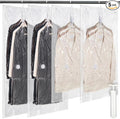 Novabright 5 Pack Hanging Vacuum Storage Bags for Clothing Compression Bags with Hand Pump Clear Reusable Hanging Vacuum Seal Storage for Coats Closet Organizer (2 Long 2 Medium)