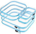 YQBRAO 6 Pack Sky Blue Clear Hard Shell Zipper Case, 1.2mm Heavy Duty Multi-Size Organizer Pouches for Home & Travel, Crush-Proof Storage Bags for Essentials, Toys & Toiletries (2L, 2M, 2S)