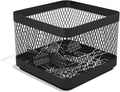 TRU RED Small Stackable Wire Mesh Accessory Holder, Matte Black, 3‑Pack – Desktop Organizer for Office Supplies