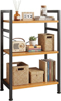 DUMOS 3 Tier Bookshelf, Home Office Bookcase Shelf Storage Organizer | Free Standing Open Display Storage Shelving Unit for Bedroom, Living Room Wood