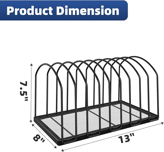 Simple Trending 9 Section Metal File Sorter Organizer, Black | Vertical Layout, Multi-Functional, Metal File Rack for Desk Home Office, 13.25"D x 8.25"W x 7.5"H