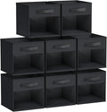 DIMJ 8 Pack Foldable Storage Cubes with Window, Closet Storage Bins with Handle, 11x11 inch Storage Cubes for Clothes, Toys, Books