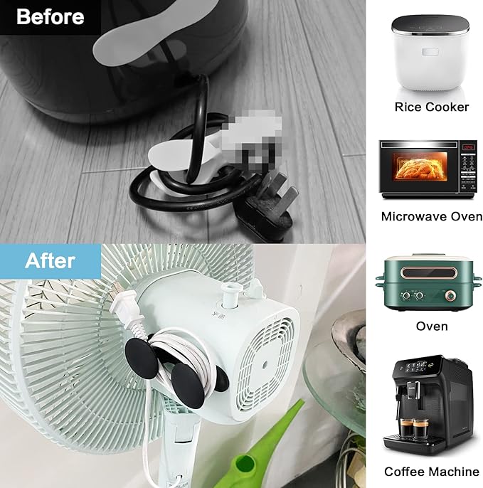Cord Organizer for Appliances, Cord Holder Cord Wrapper Kitchen Gadgets Cord Organizer Stick On Kitchen Appliances, Mixer, Air Fryer, Coffee Maker, Multifunctional Adhesive Wall Hooks (6 Colors)