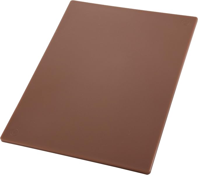 Winco Heavy-Duty Plastic Cutting Board, 18" x 24" x 1/2", Brown (Set of 6)