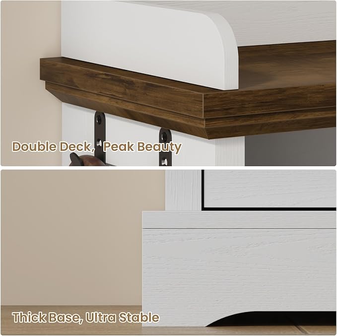 Shoe Cabinet with 2 Flip Drawers, Farmhouse Narrow Shoe Cabinet Organizer with Double-Layer Top, Freestanding entryway organizer with adjustable shelves and hooks, for, Foyer, Hallway, White