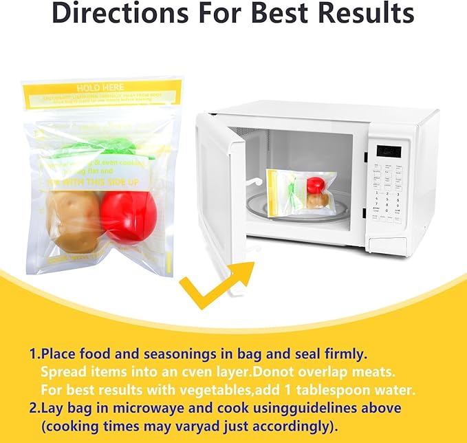 12 Pcs Microwave Steam Bags for Cooking Reusable Zipper Steam Vegetable Bag Frozen Food Heating Bags for Faster Vegetables Seafood and Meat, 7.1 X 7.9 Inches (12)