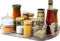 Voova Lazy Susan Turntable Organizer for Refrigerator, 360° Rotating Fridge Organizers and Storage,Rectangle Condiment Organizer Rack for Fridge,Cabinet, Kitchen, Pantry, Countertop, Clear (1 Pack)