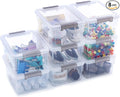 8Packs 1.3Qt Small Storage Bins with Lids,Stackable Clear | Containers with Lids for Crafts, Beads, Stationery, Toys and Accessories. Stackable to Save Space to office,home