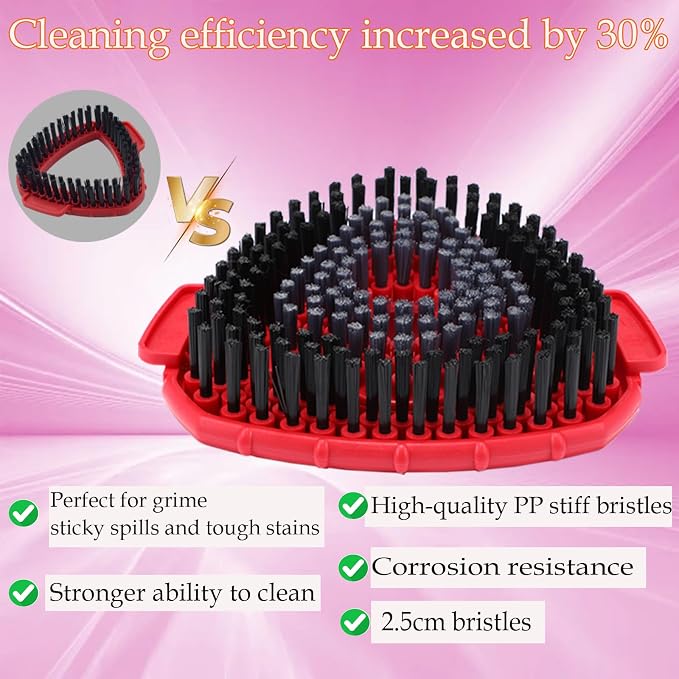 Mop Scrub Brush Replacement Head for Ocedar Easywring 1 Tank System, 2 Shower Floor Scrubber Hard Bristle Cleaning Brush, 1 Microfiber Chenille Pad Head for O Cedar Spin Mop