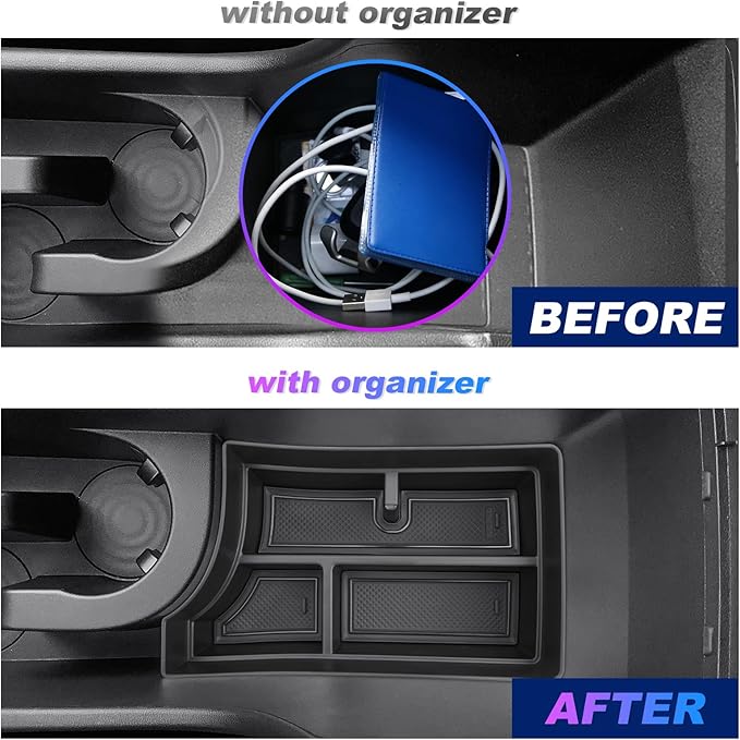 SXCY for 2024 2025 2026 Hyundai Kona Center Console Organizer for 24 25 Hyundai Kona Accessories Armrest Storage for 2024 Kona Console Organizer [Only Fit 24+ Kona Gas SE SEL with Manual Shift Handle]