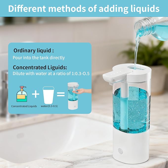 Automatic Liquid Soap Dispenser Touchless, USB Rechargeable Smart Hand Soap Dispenser, 4-Level Adjustable, 13.5oz/400mL Wall Mount for Bathroom Kitchen Dish Soap-Grey