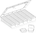 Bead Organizer Box, 61pcs Clear Plastic Storage Containers Set, Large Capacity Small Bead Organizers and Storage Cases with Labels, for Jewelry, Crafts, Diamonds Storage