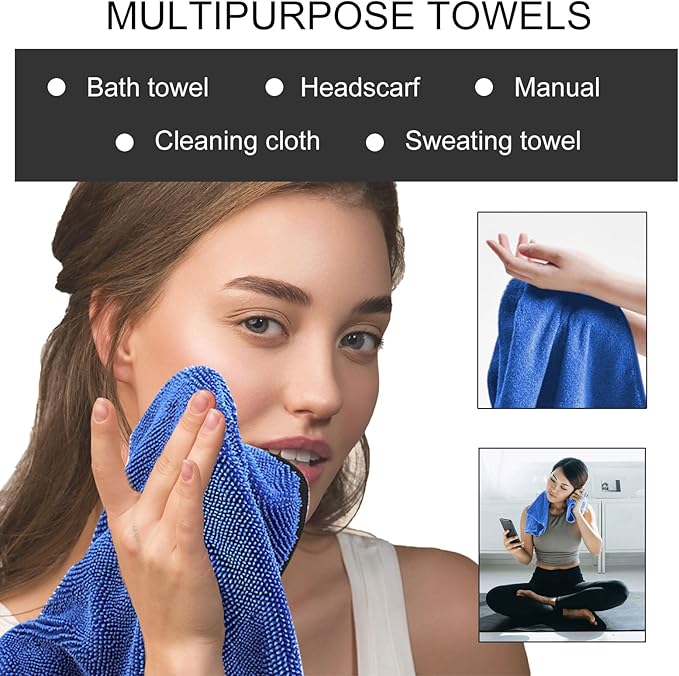 Longzhuo 3 Pack Microfiber Bath Towels, 15.7 x 15.7 Inches Microfiber Cleaning Cloth Towel Super Absorbent Microfiber Bath Towels, Streak Free Glass Window Car Mirror Bathroom, Perfect for Daily Use