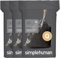 simplehuman Code Q 60 Count, Genuine Odorsorb Custom Fit Liners, Drawstring Odor Absorbing Trash Bags in Dispenser Packs, 50-65 Liter / 13-17 Gallon