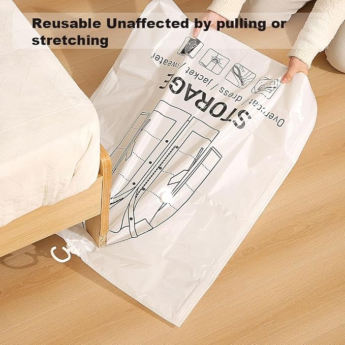 Hanging Vacuum Storage Bags – Space-saving storage bags for clothes, suits and jackets(Six,70 * 90cm)
