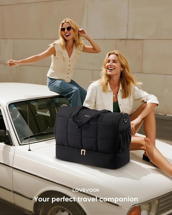 LOVEVOOK Garment Bags for Travel,Convertible Garment Bag for Women with Shoe Pouch,Carry on Duffel Bag with Toiletry Bag, 2 in 1 Hanging Suitcase Suit Bag,Waterproof Weekender Bags for Business Trip
