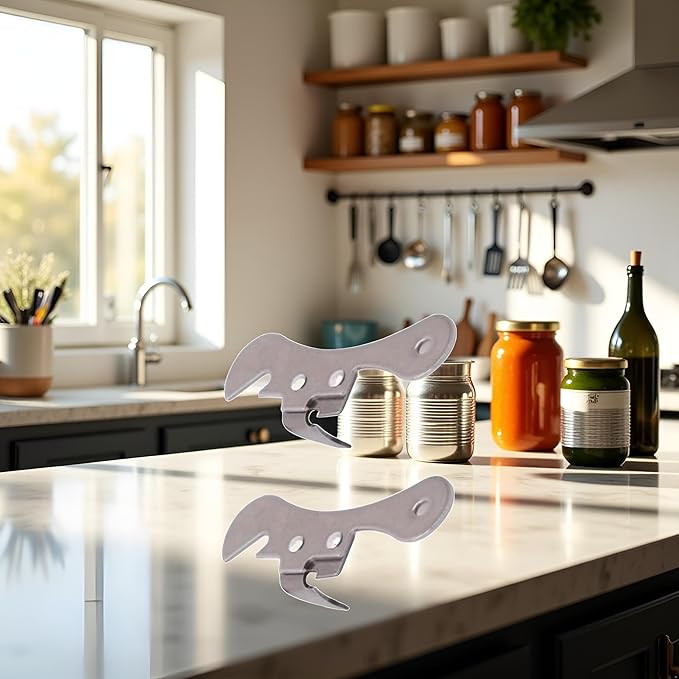 2Pcs Silver One Size Stainless Steel Can Opener Manual Can Opener Multifunctional Kitchen Accessories, Manual Can Openers